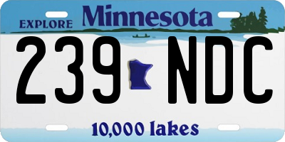 MN license plate 239NDC