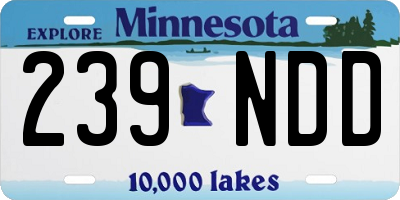 MN license plate 239NDD