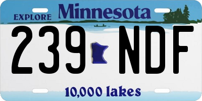 MN license plate 239NDF