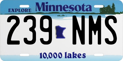 MN license plate 239NMS