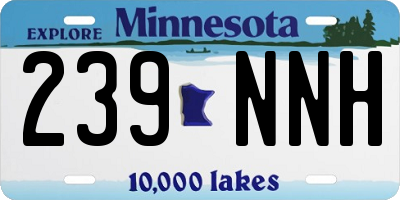MN license plate 239NNH