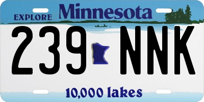 MN license plate 239NNK