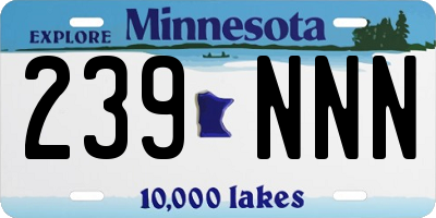MN license plate 239NNN
