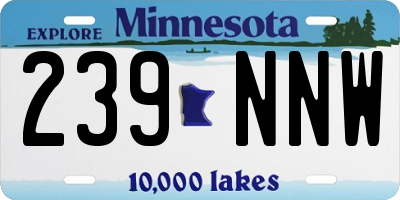MN license plate 239NNW
