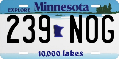 MN license plate 239NOG