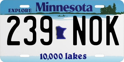 MN license plate 239NOK