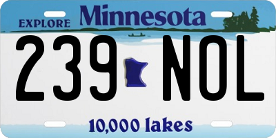 MN license plate 239NOL