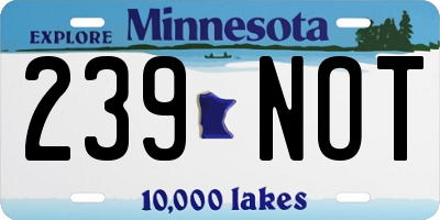 MN license plate 239NOT