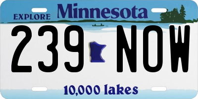 MN license plate 239NOW