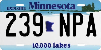 MN license plate 239NPA