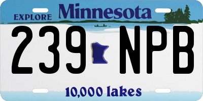 MN license plate 239NPB