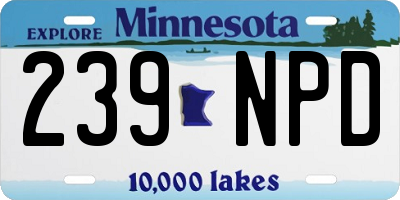 MN license plate 239NPD