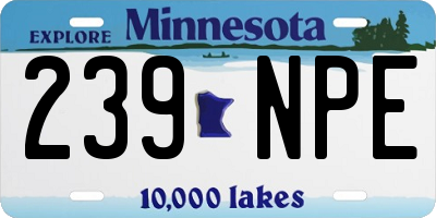 MN license plate 239NPE