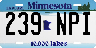 MN license plate 239NPI