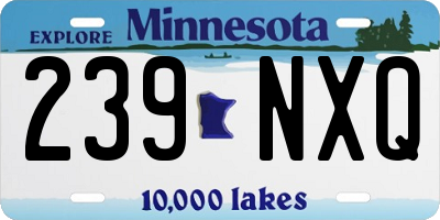 MN license plate 239NXQ