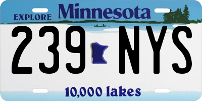 MN license plate 239NYS