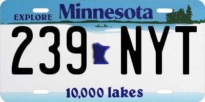 MN license plate 239NYT