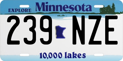 MN license plate 239NZE