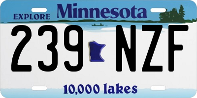 MN license plate 239NZF