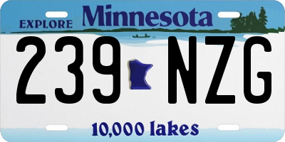MN license plate 239NZG