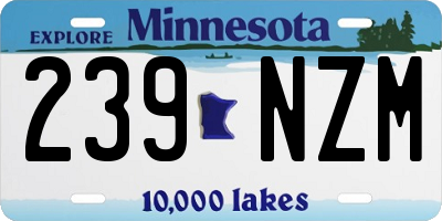 MN license plate 239NZM