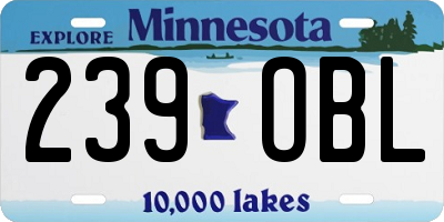 MN license plate 239OBL