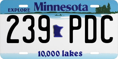 MN license plate 239PDC