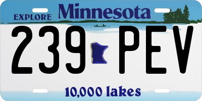 MN license plate 239PEV