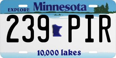 MN license plate 239PIR