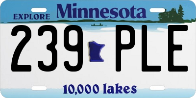 MN license plate 239PLE