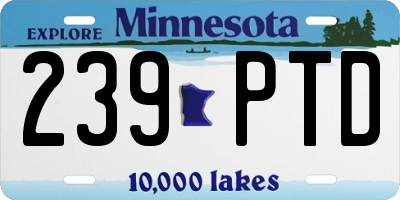 MN license plate 239PTD