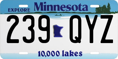 MN license plate 239QYZ