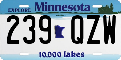 MN license plate 239QZW