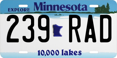 MN license plate 239RAD