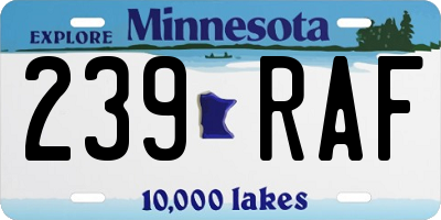 MN license plate 239RAF