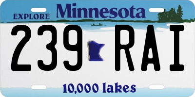 MN license plate 239RAI