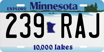 MN license plate 239RAJ