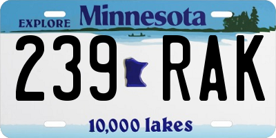 MN license plate 239RAK