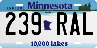 MN license plate 239RAL