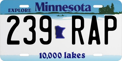 MN license plate 239RAP