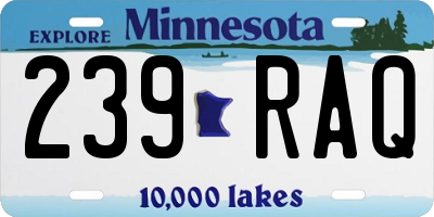 MN license plate 239RAQ