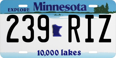 MN license plate 239RIZ