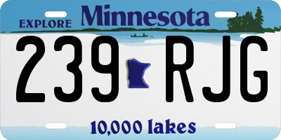 MN license plate 239RJG