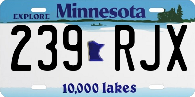 MN license plate 239RJX