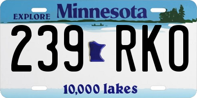 MN license plate 239RKO
