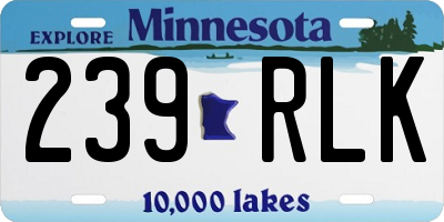 MN license plate 239RLK
