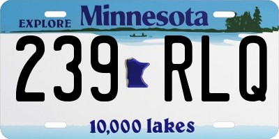 MN license plate 239RLQ