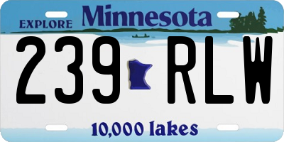 MN license plate 239RLW