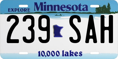 MN license plate 239SAH