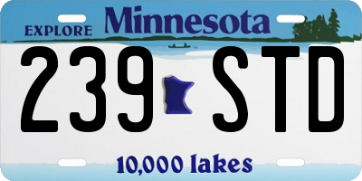 MN license plate 239STD